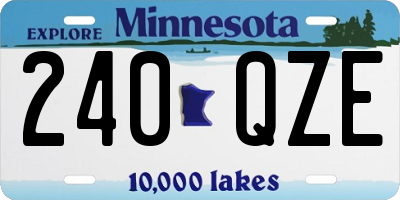 MN license plate 240QZE