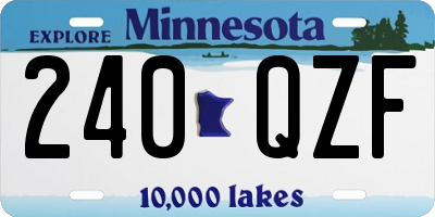 MN license plate 240QZF
