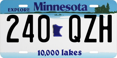 MN license plate 240QZH