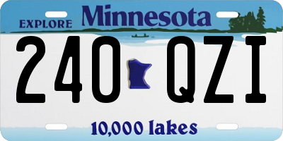 MN license plate 240QZI