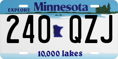 MN license plate 240QZJ
