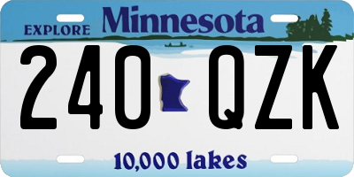MN license plate 240QZK
