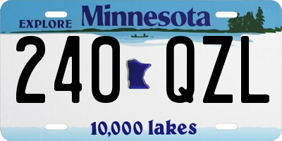 MN license plate 240QZL