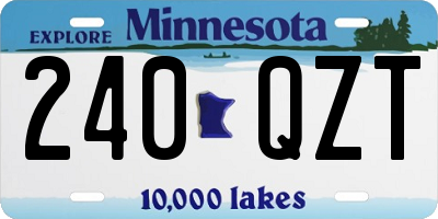 MN license plate 240QZT