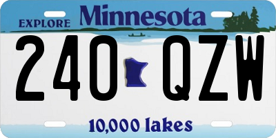 MN license plate 240QZW