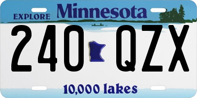 MN license plate 240QZX