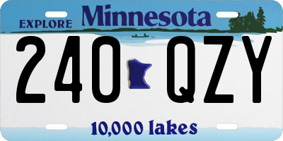 MN license plate 240QZY