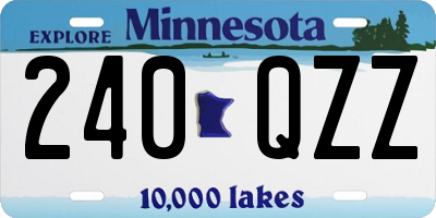 MN license plate 240QZZ