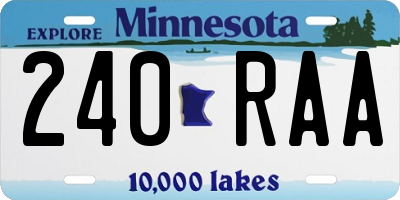 MN license plate 240RAA