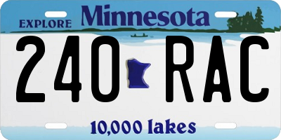 MN license plate 240RAC