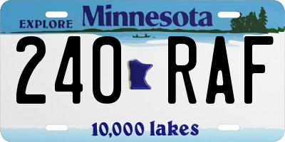 MN license plate 240RAF