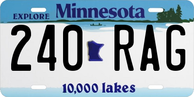 MN license plate 240RAG