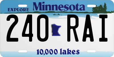 MN license plate 240RAI