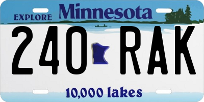 MN license plate 240RAK