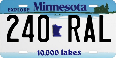 MN license plate 240RAL