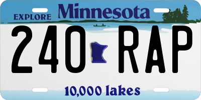 MN license plate 240RAP