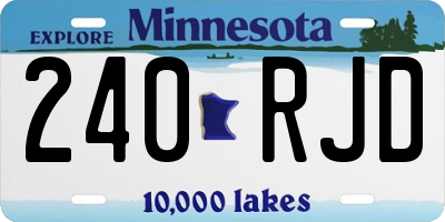 MN license plate 240RJD