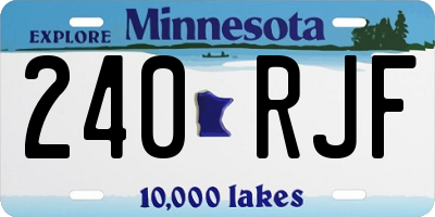 MN license plate 240RJF