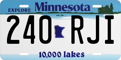 MN license plate 240RJI