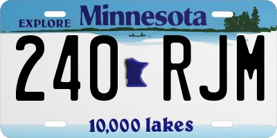 MN license plate 240RJM