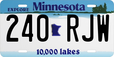 MN license plate 240RJW