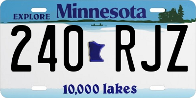 MN license plate 240RJZ