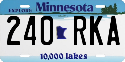 MN license plate 240RKA