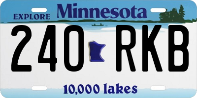 MN license plate 240RKB