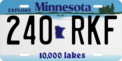 MN license plate 240RKF
