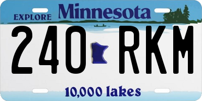 MN license plate 240RKM