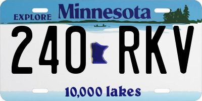 MN license plate 240RKV