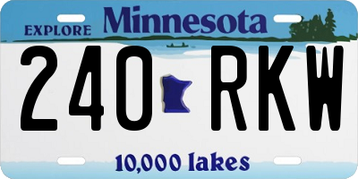MN license plate 240RKW