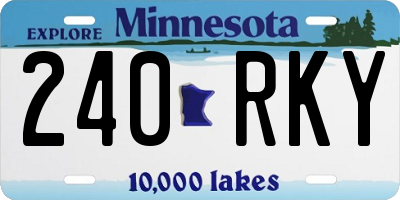 MN license plate 240RKY