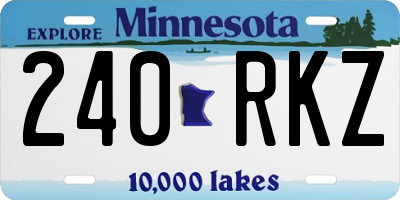 MN license plate 240RKZ