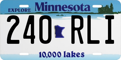 MN license plate 240RLI