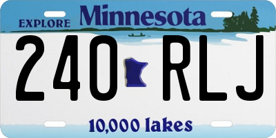 MN license plate 240RLJ