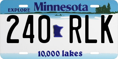 MN license plate 240RLK