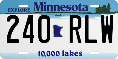 MN license plate 240RLW