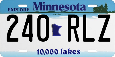 MN license plate 240RLZ