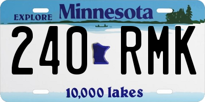 MN license plate 240RMK