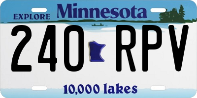 MN license plate 240RPV