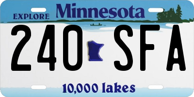 MN license plate 240SFA