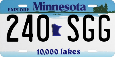 MN license plate 240SGG