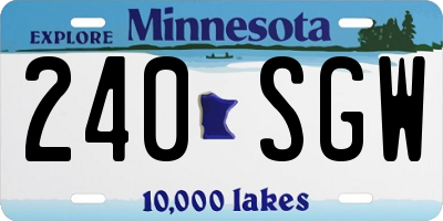 MN license plate 240SGW