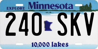 MN license plate 240SKV