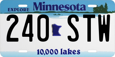 MN license plate 240STW