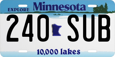 MN license plate 240SUB