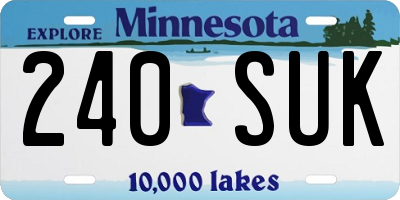 MN license plate 240SUK