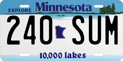 MN license plate 240SUM