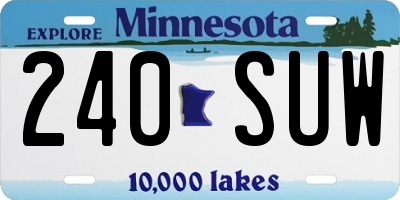 MN license plate 240SUW